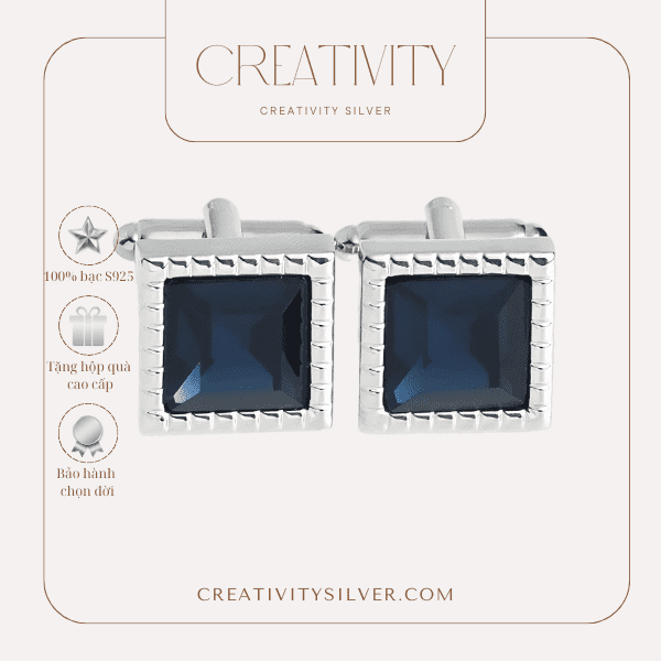 Khuy măng sét của Creativity Silver là phụ kiện được làm từ bạc 925 có phong cách thiết kế độc đáo thể hiện sự t